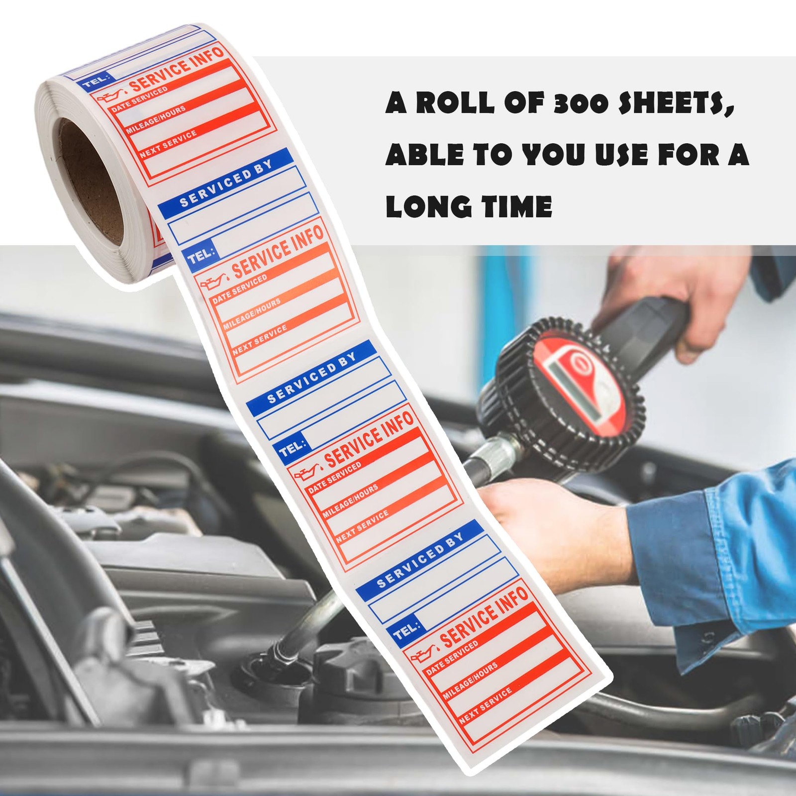 Oil Change Stickers for Windshield Next Service Due 2×2 inch 300PCS Durable