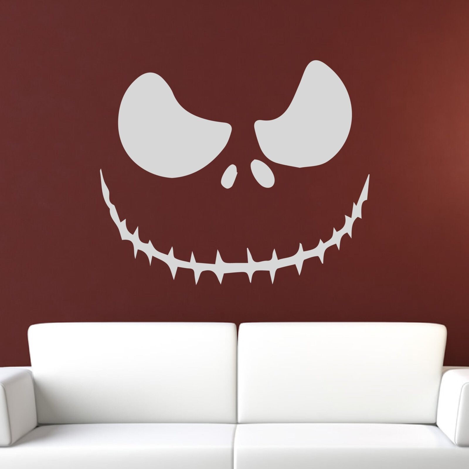 Jack o Lantern Halloween Skellington Creepy Face Wall Art Sticker