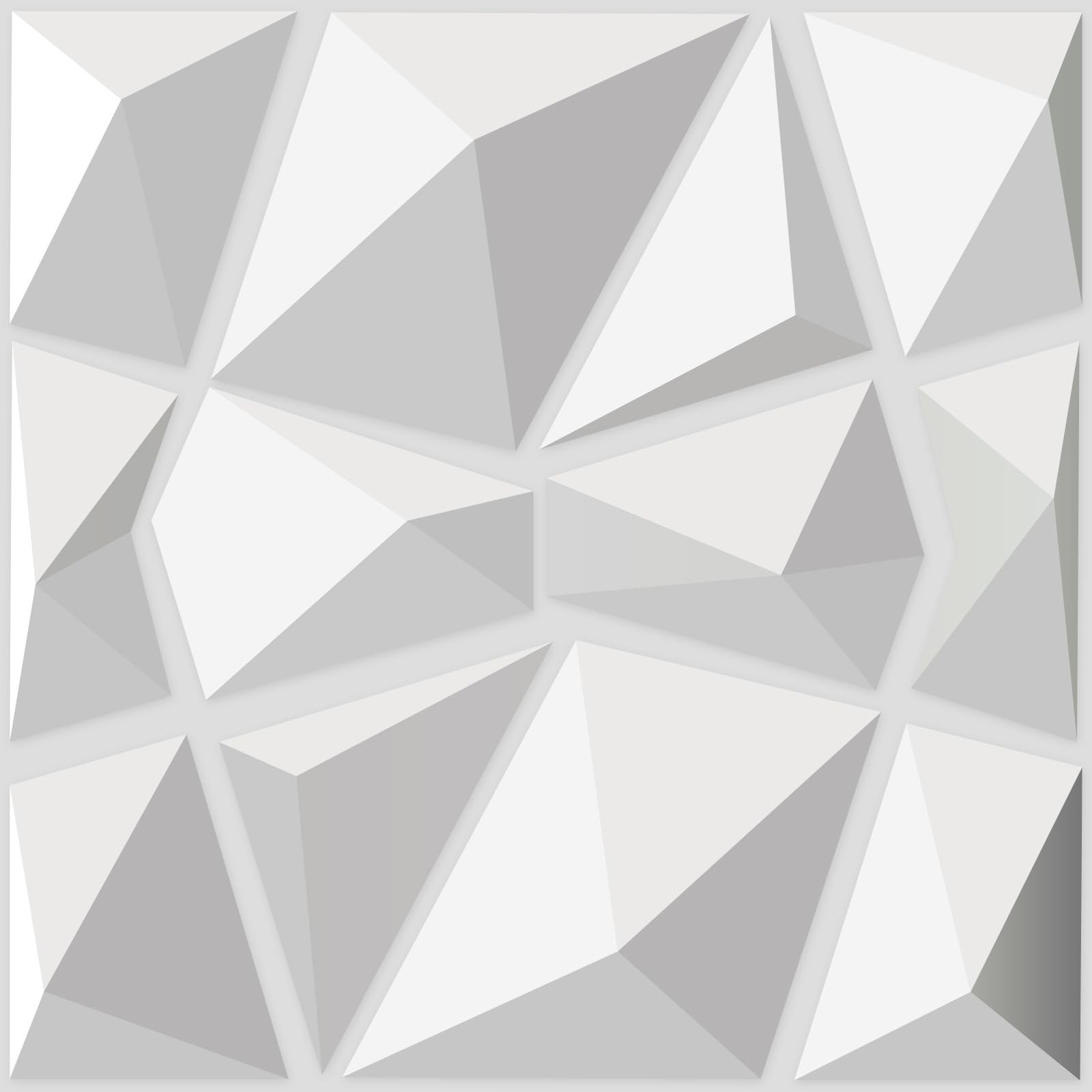 Art3d Decorative 3D Wall Panels in Diamond Design, 11.8"x11.8" Matt White (33…