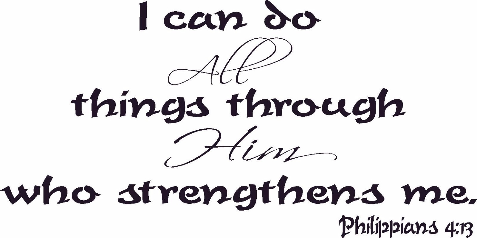Philippians 4:13 11"x22" Bible Verse Wall Decal by Scripture Wall Art