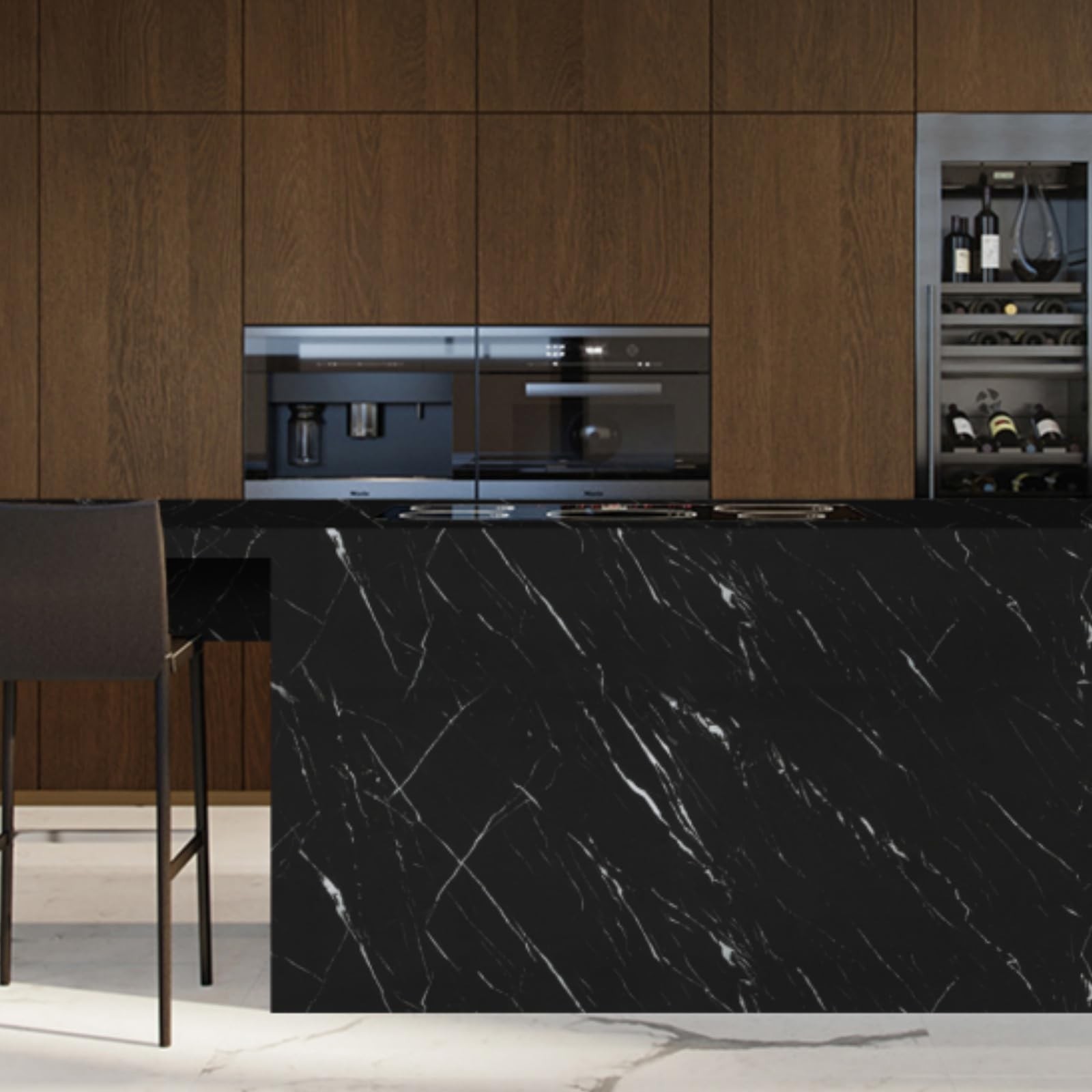 Abyssaly Black Marble Contact Paper Glossy Granite Matte Peel and Stick Wallp…