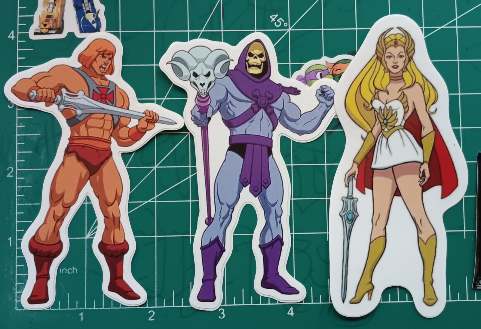 HE-MAN X SKELETOR X SHERA X VYNIL DIE-CUT STICKER LOT OF 4 X 4X4