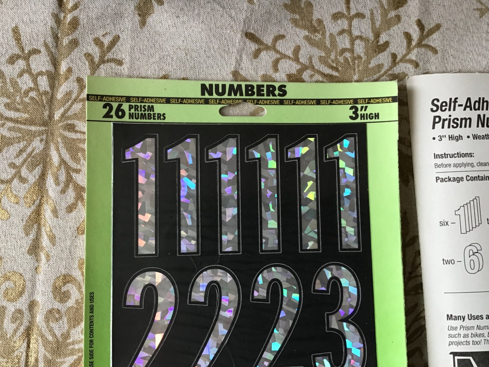 LOT OF 3 Hy-Ko Products Self Stick Adhesive Prism Numbers 3" White and Black