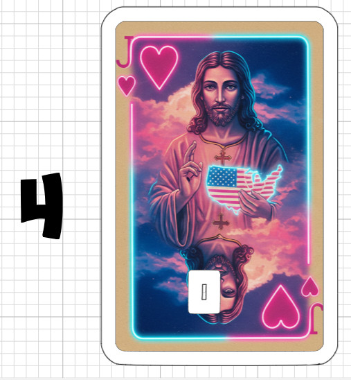 Jesus Neon Playing Card ATM Debit Credit Sticker Skin Christ God Christian USA