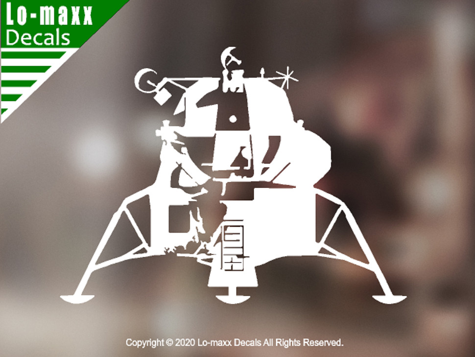Apollo 11 Lunar Module NASA Art Custom Design High Quality Die Cut Vinyl Decal