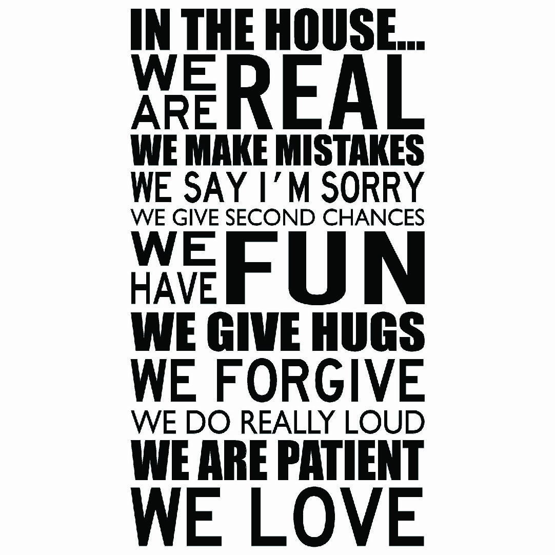 Living Room House Rules Love Home Decal Vinyl Wall Mural Decor Sticker