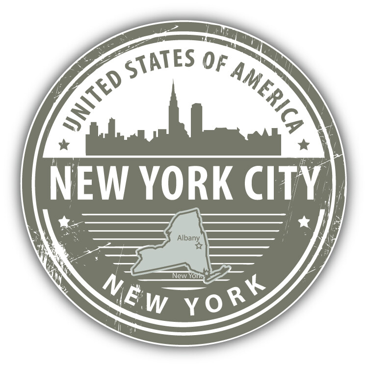 New York City Usa Grunge Rubber Stamp Travel Car Bumper Sticker Decal