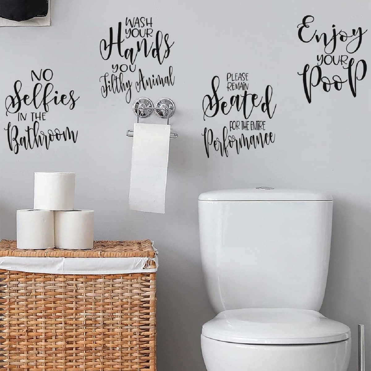 Funny Quotes Bathroom Wall Decals Peel Stick Art Removable Stickers