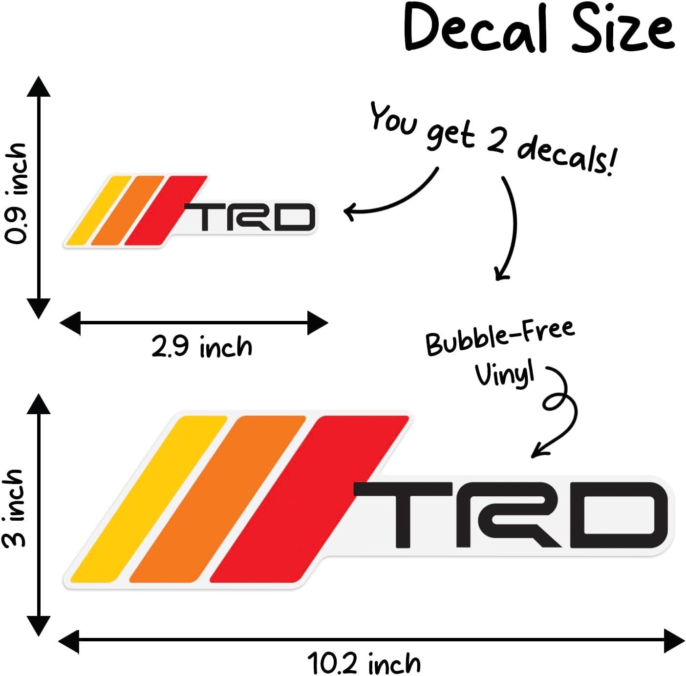 Removable TRD Decal Graphic Sticker 10inch X 3inch Tricolor Retro Vinyl Decal…