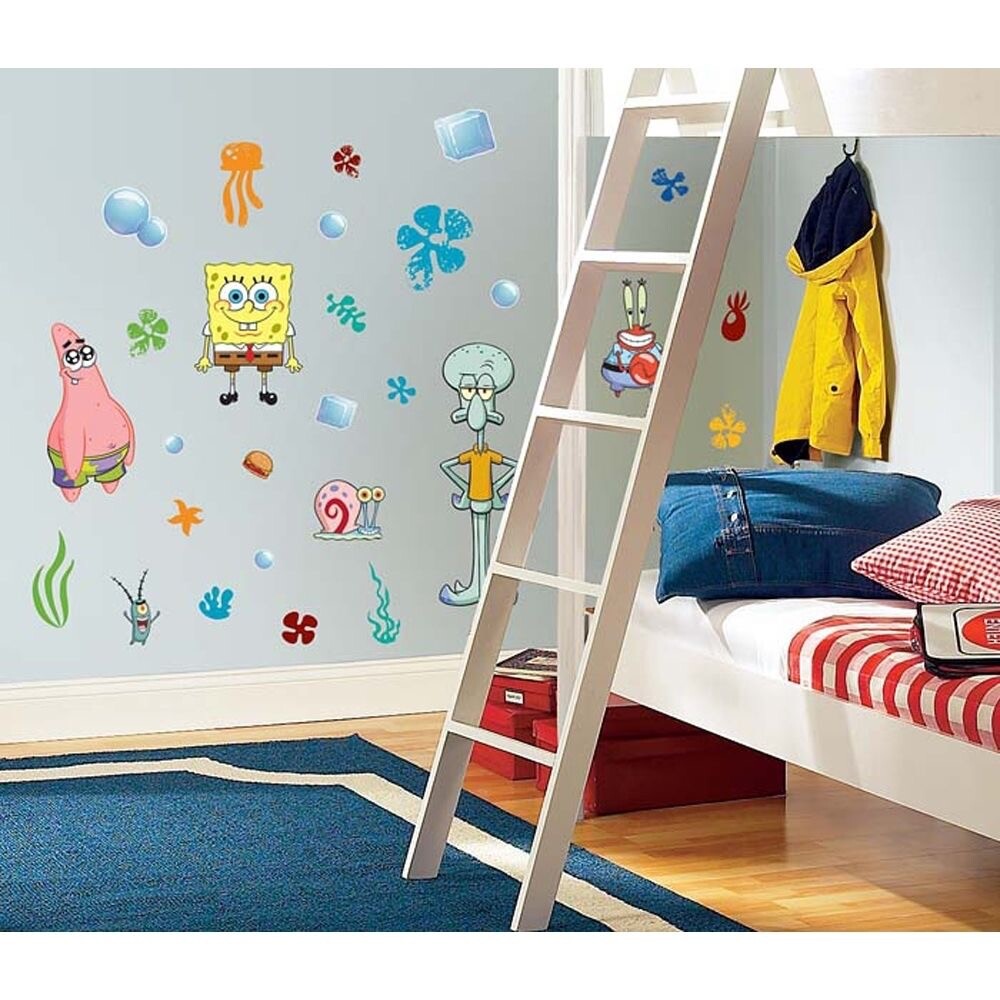 45 New SPONGEBOB SQUAREPANTS WALL DECALS Kids Bedroom Stickers Room Decorations