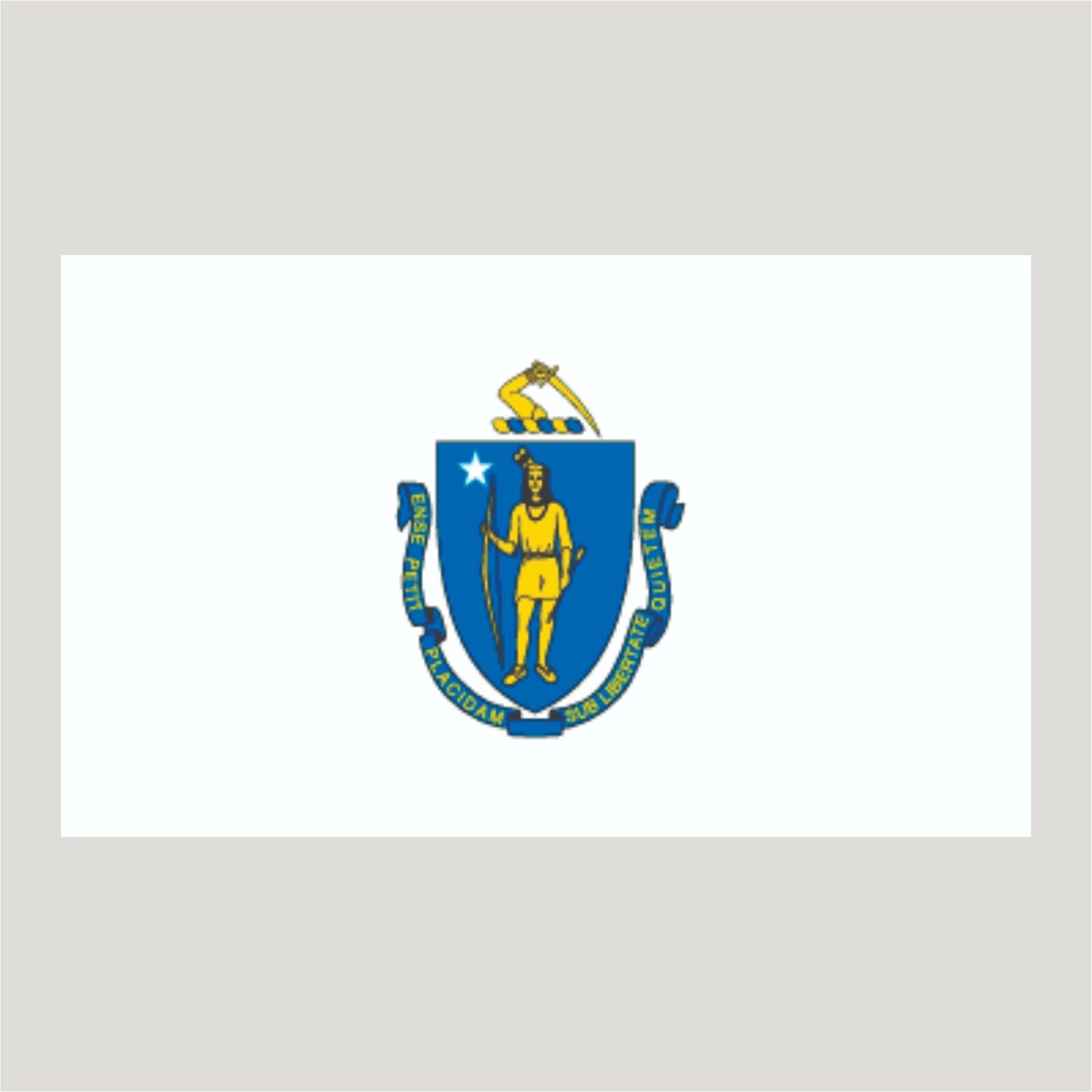 Massachusetts State Flag Sticker, Decal, Bumper Sticker Vacation Sticker 3" x 5"