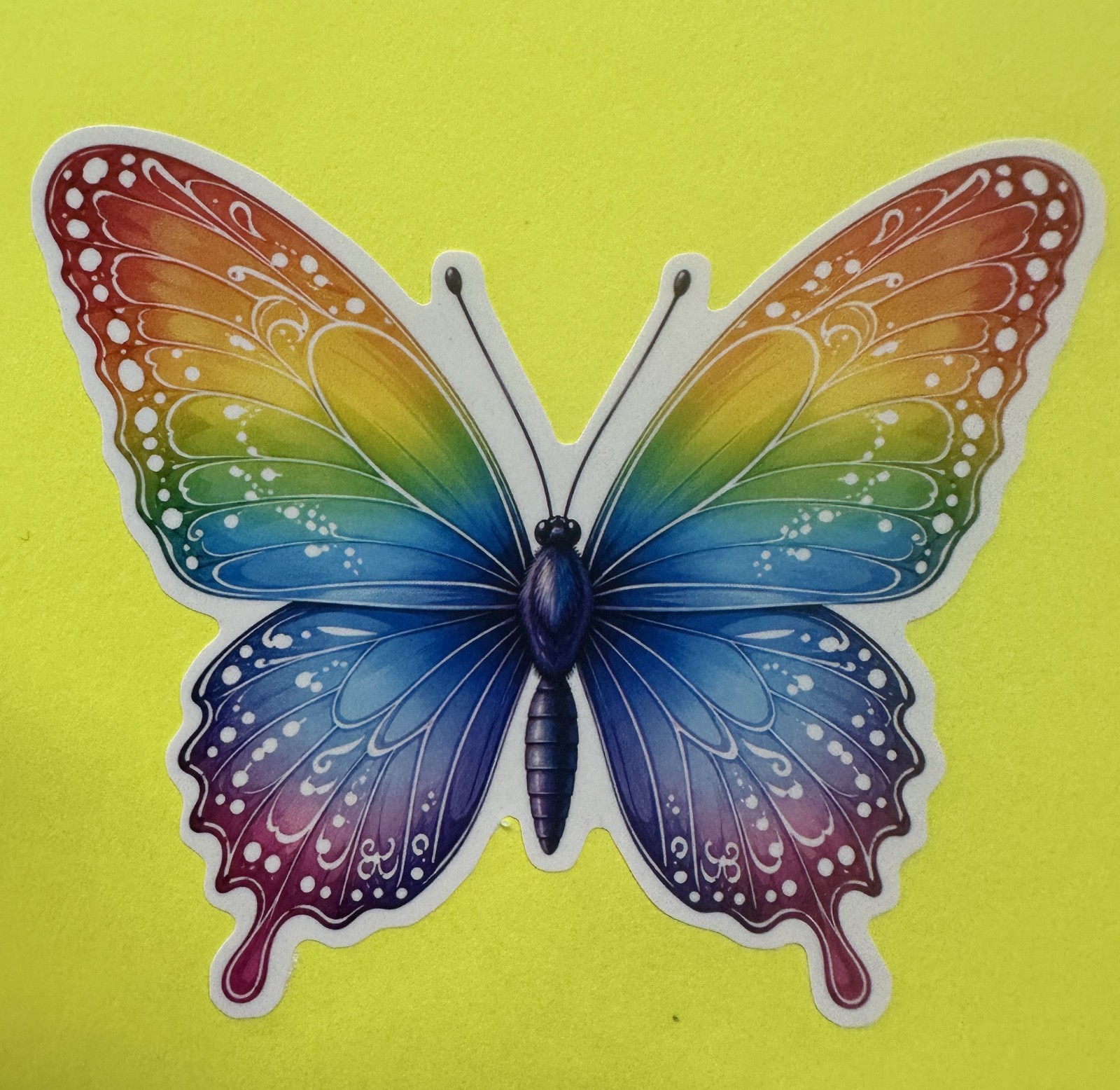 3 inch Rainbow Butterfly Sticker LGBTQ Pride Colorful Vinyl Decal Aesthetic