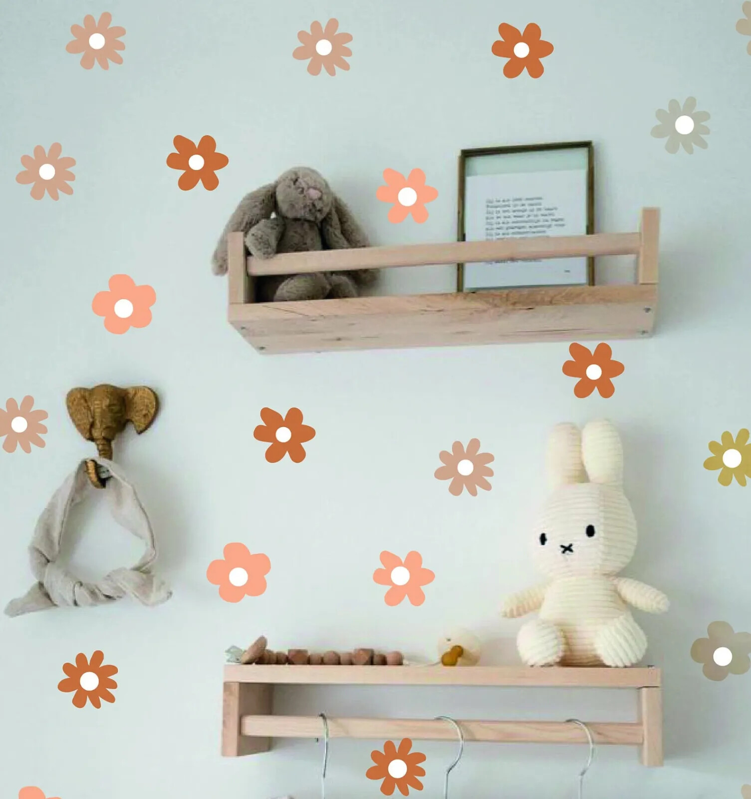 daisy flowers wall decal stickers, wildflowers decal for nursery decor kl0019