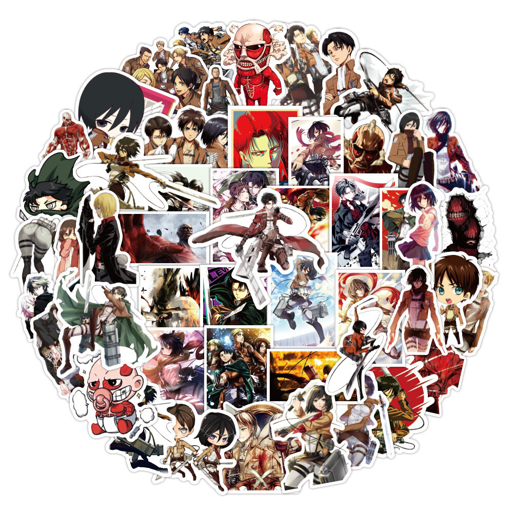 100Pcs Attack on Titan Sticker for Adults Teens Girls Scrapbooking Water Bottles
