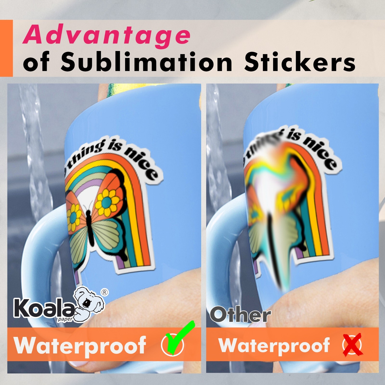 Koala Sublimation Sticker Paper Waterproof Matte White 25 Sheets 8.5×11 Outdoors