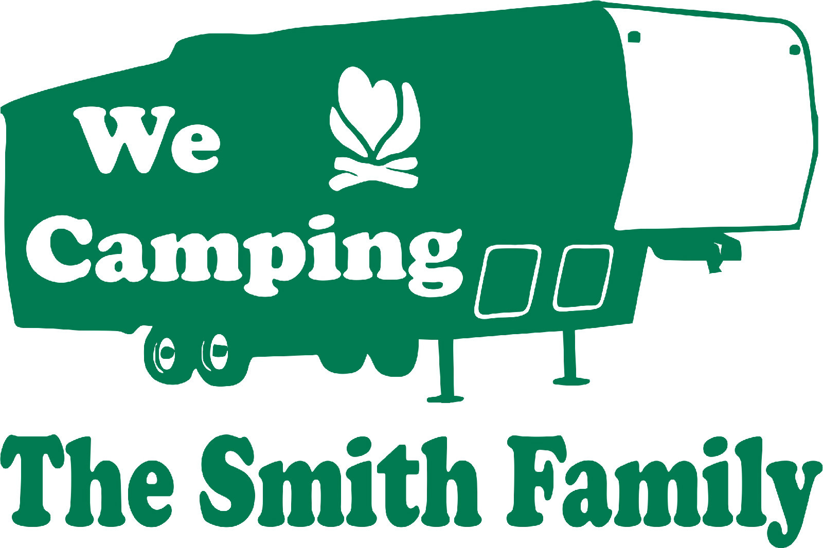 Camping 5th Wheel Camper Travel Trailer Custom Name Large Vinyl Decal Sticker