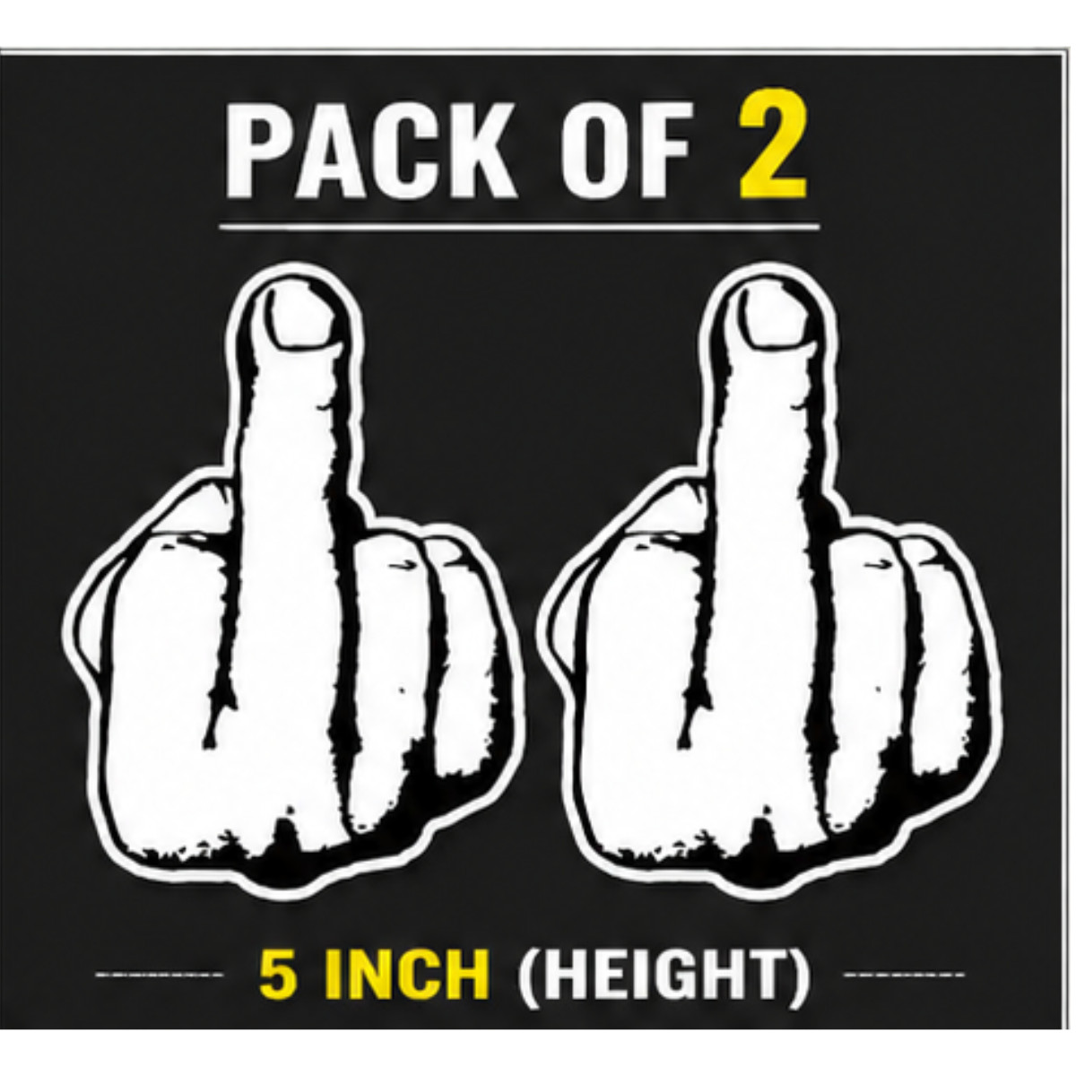 Middle Finger Sticker 5” Pack of 2 Funny Offensive Decal Waterproof Vinyl Laptop