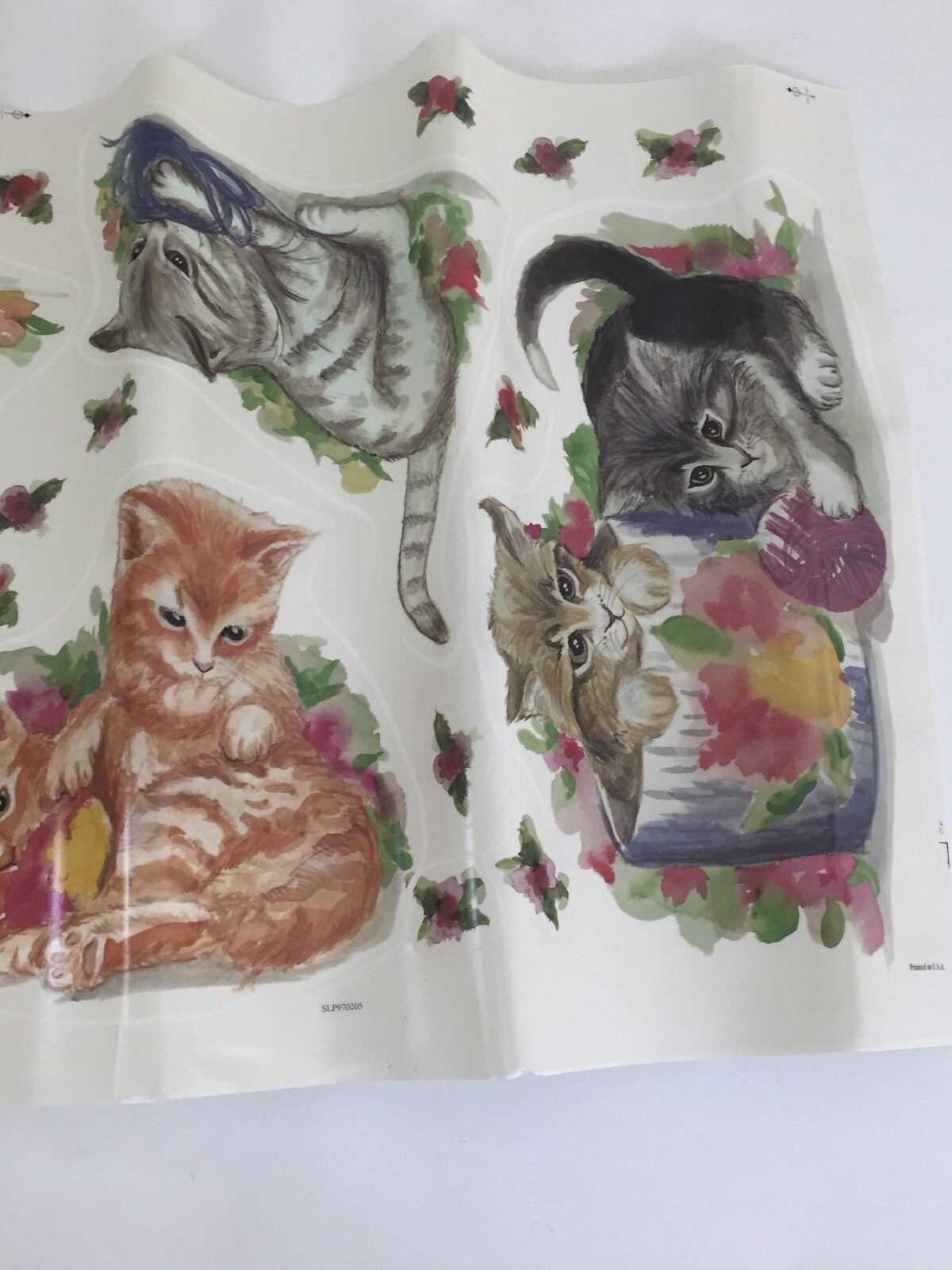 Vtg Priss Prints Jumbo Stick-Ups Kittens PreCut Reusable Wall Decoration #40291