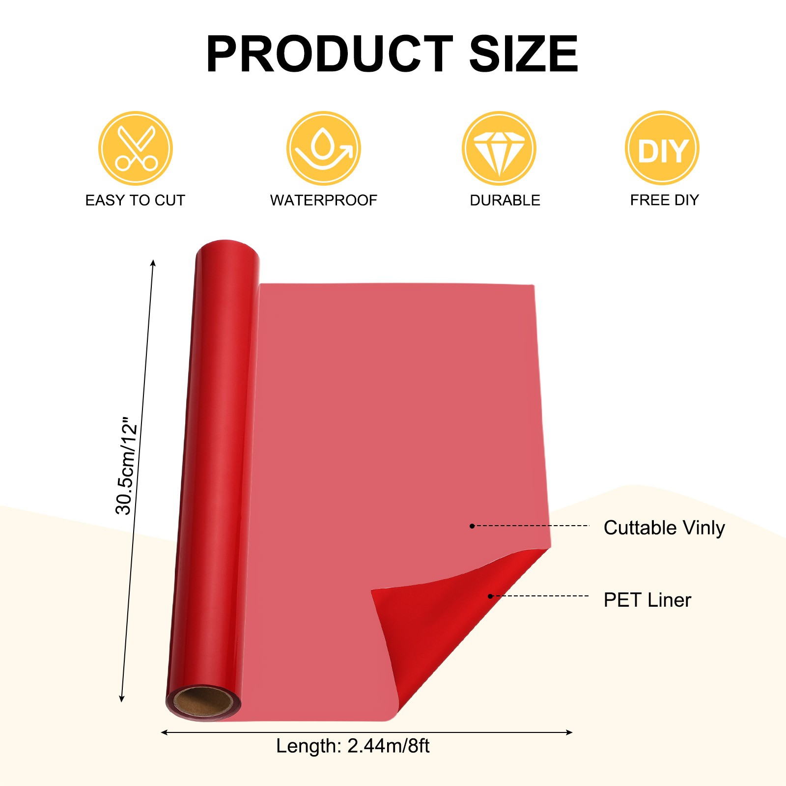 Red 12x8ft Car Vinyl Film