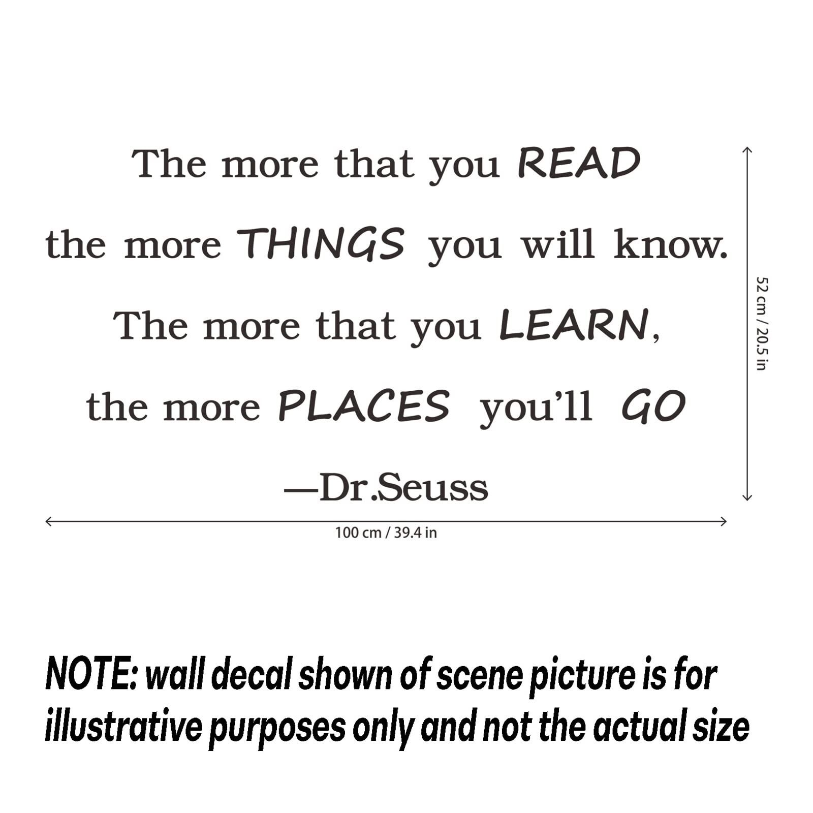 Reading Wall Decals Quotes The More That You Read The More You Know Dr.Seuss …