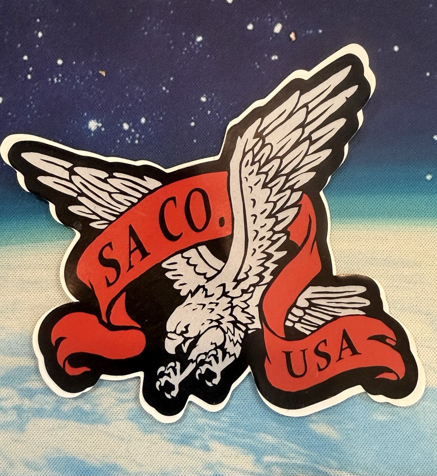 SA CO. USA Eagle Graphic Patriotic Sticker Decal Adults Red White Black