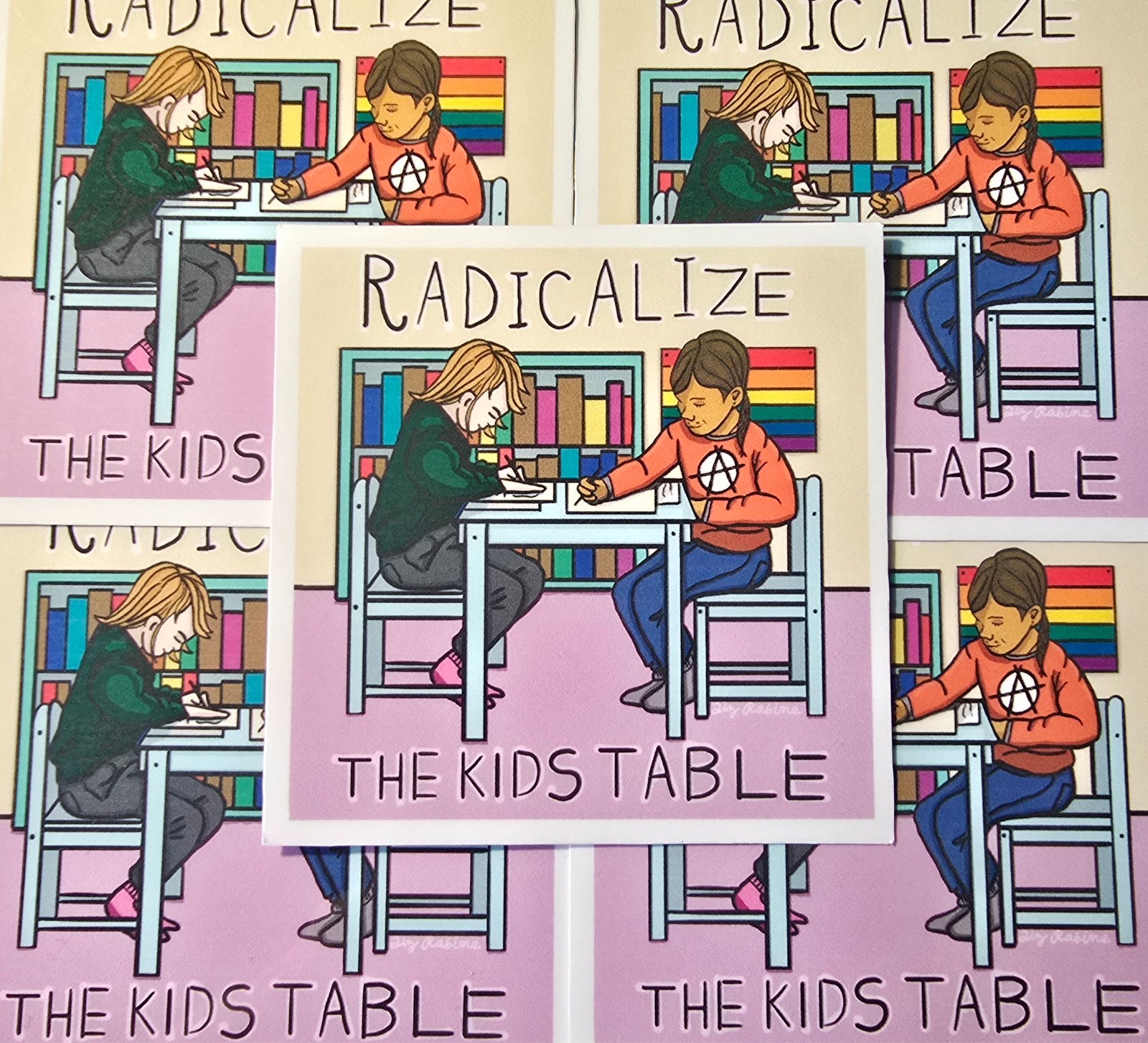 Radicalize the Kids Table Vinyl Sticker Waterproof Decal Protest Riot