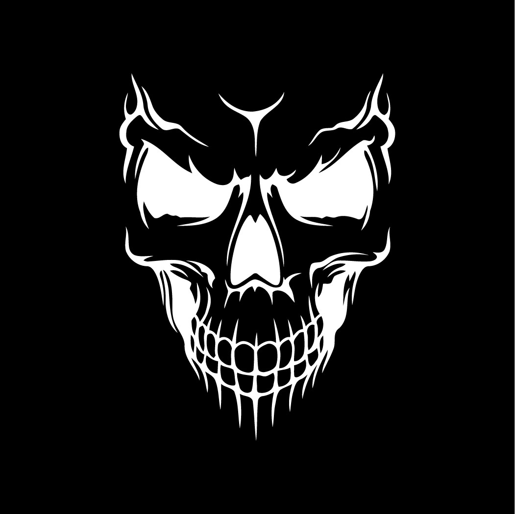Skulls Face Die Cut Decal Multiple Colors Available Made in USA