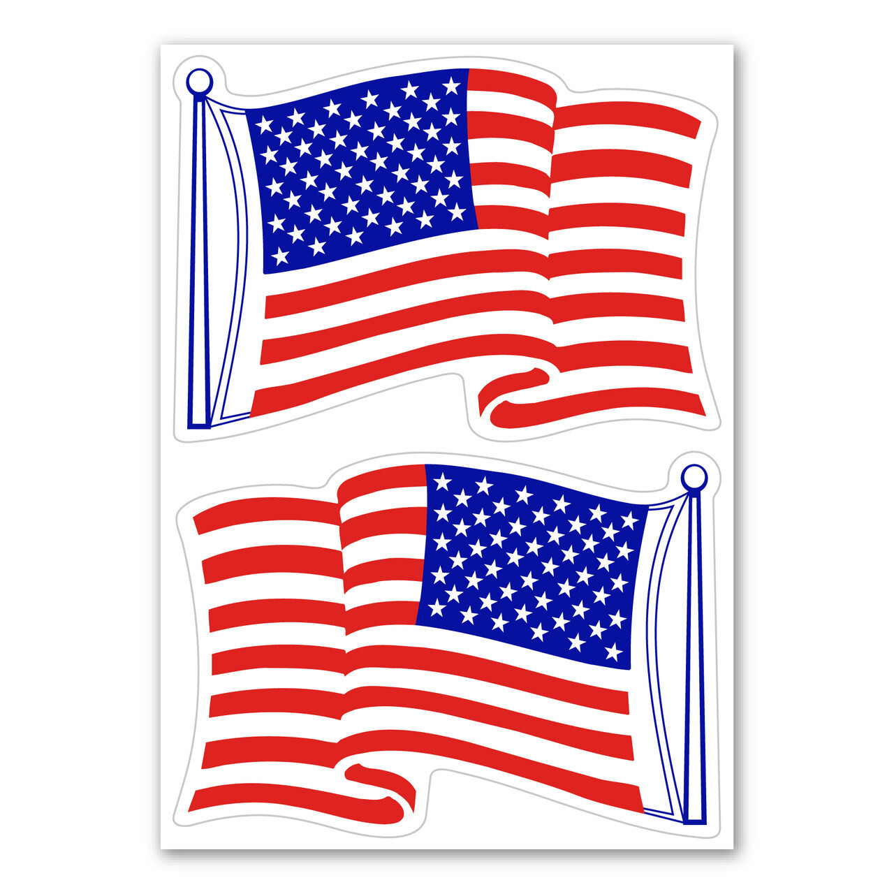 Large Waving US Flag Pack Sticker