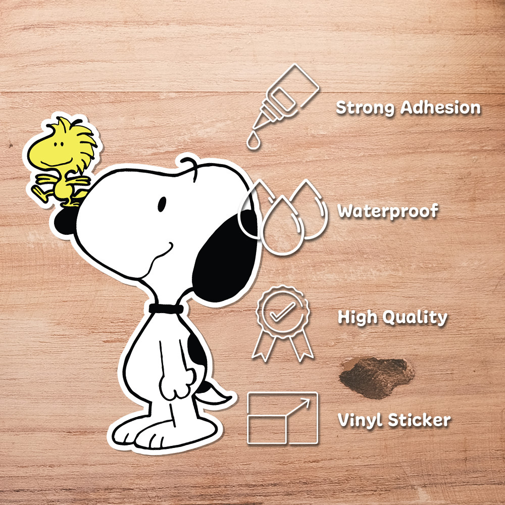 Peanuts Snoopy and Woodstock Sticker – Aesthetic Vinyl 2.5" W x 4" H