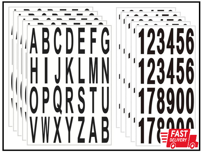 10 Sheet 3 Inch Mailbox Numbers and Letters Cut Classic Style Self-Adhesive Viny