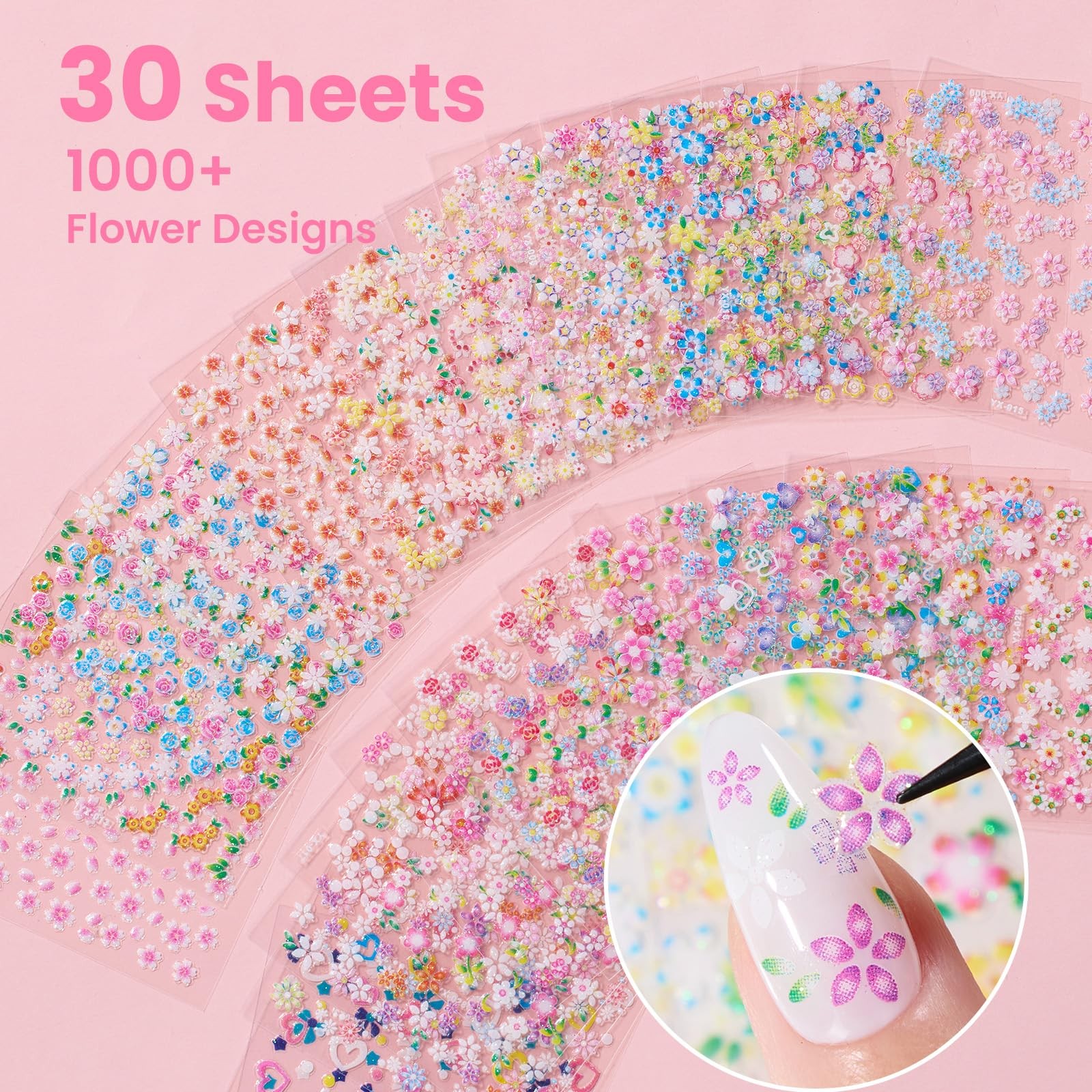 Beetles Nail Art 30 Count(Pack of 1), French Tip Stickers | 30pcs