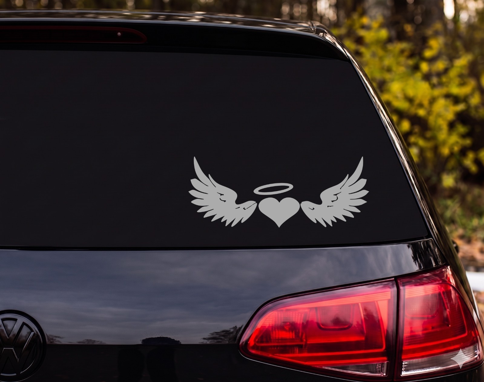 Winged Heart Halo Die Cut Vinyl Decal Custom Car Laptop | Angel Lover Gift