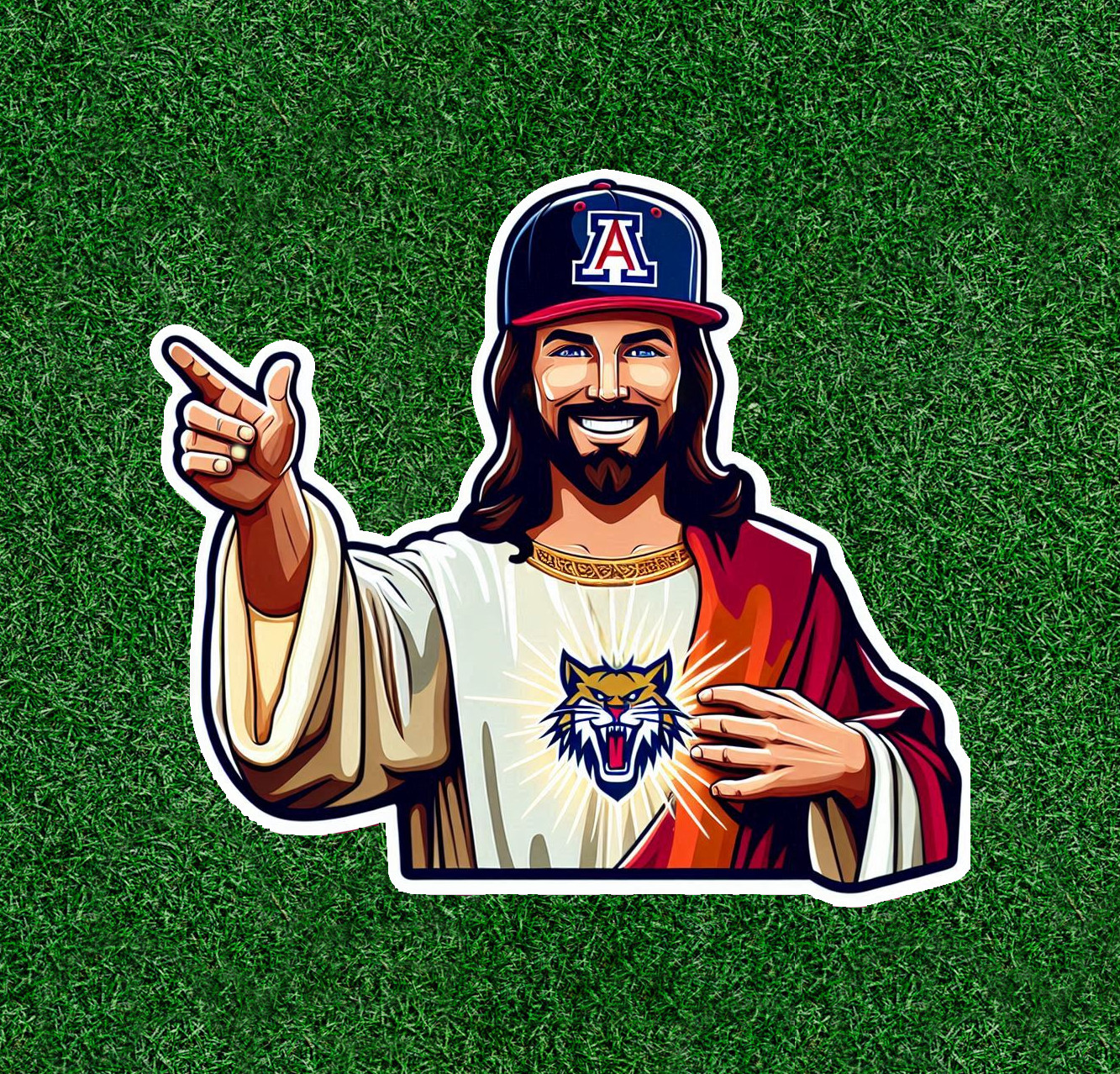 Jesus is an Arizona sports fan 100% waterproof vinyl sticker – several sizes