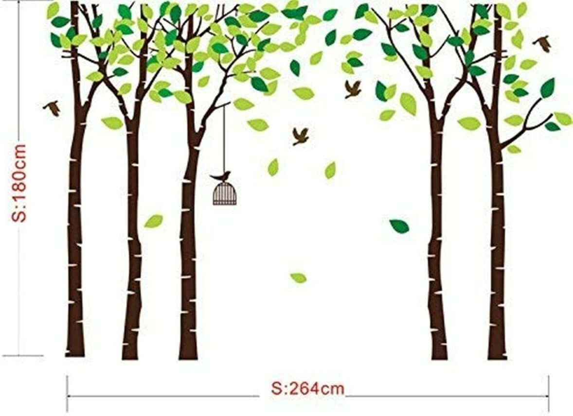 Cartoon Large Tree Wall Sticker 180 x 264cm/70.9 x103.9 (New – Factory Sealed)
