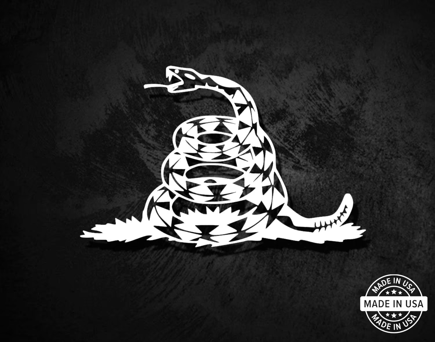 Gadsden Snake Decal, Vinyl Die Cut Window Sticker, 100% Made In USA