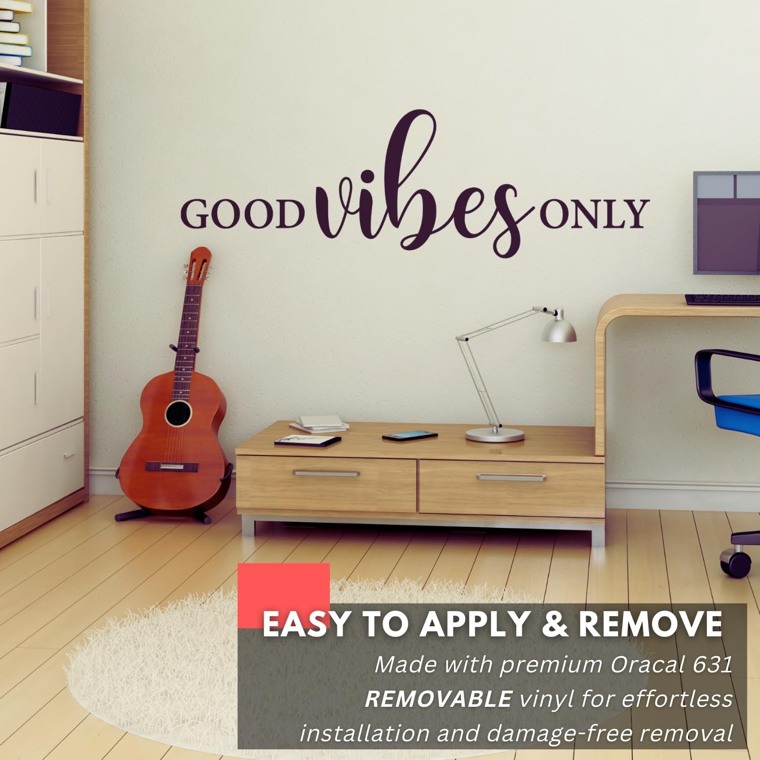 – Good Vibes Only – Positive Quote Wall Decal Decor, Inspirational Wall Art, …