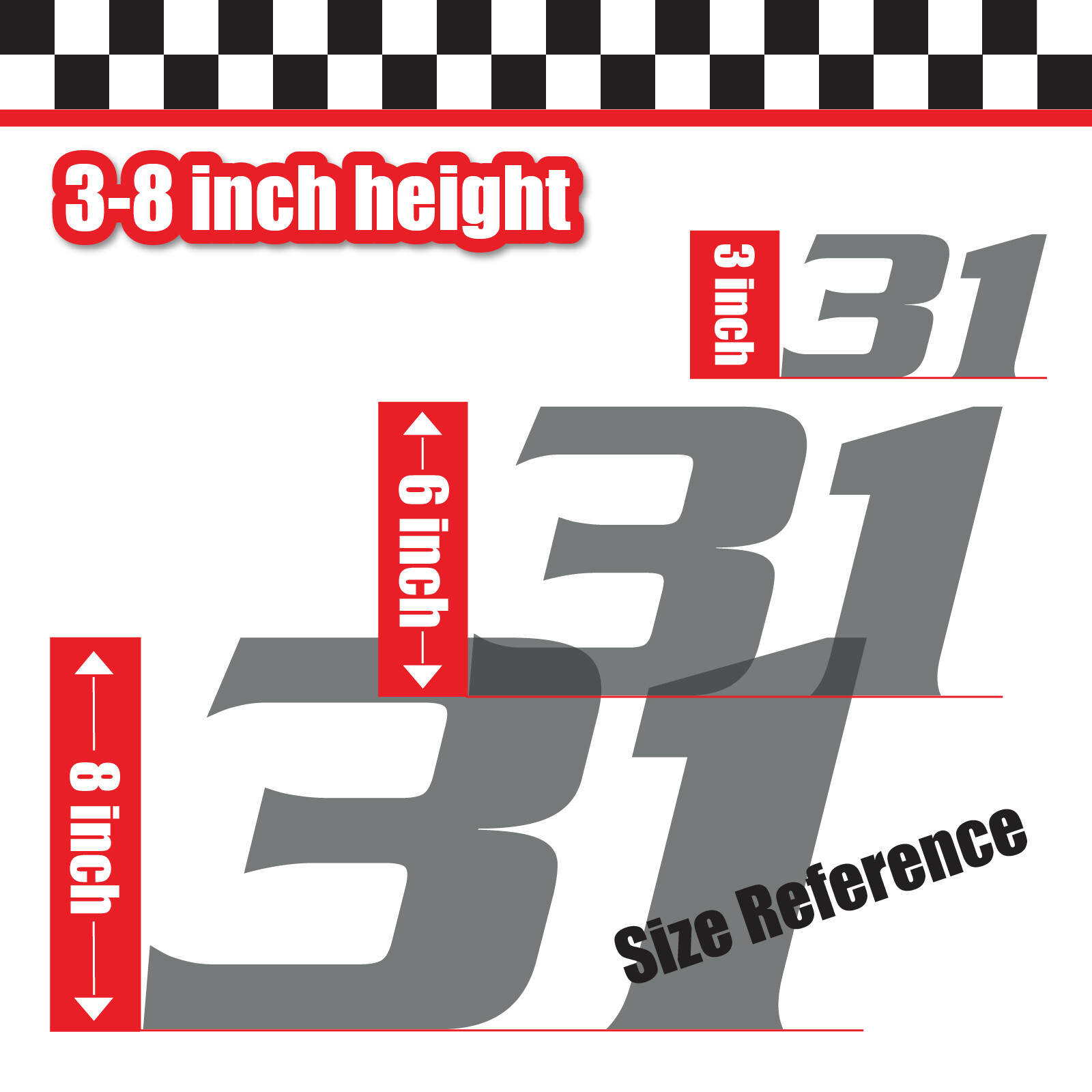 3x 3 Digit Custom Single Number Sticker Decal Locker Door Mailbox Serpentine Std