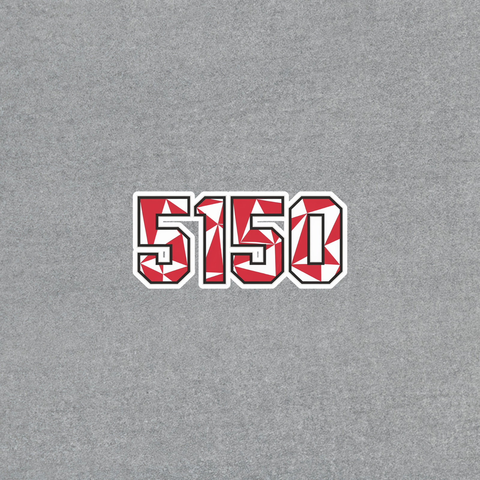 5150 Red Geometric Number Sticker – Trendy Artistic Decal For Skateboards, Lapto
