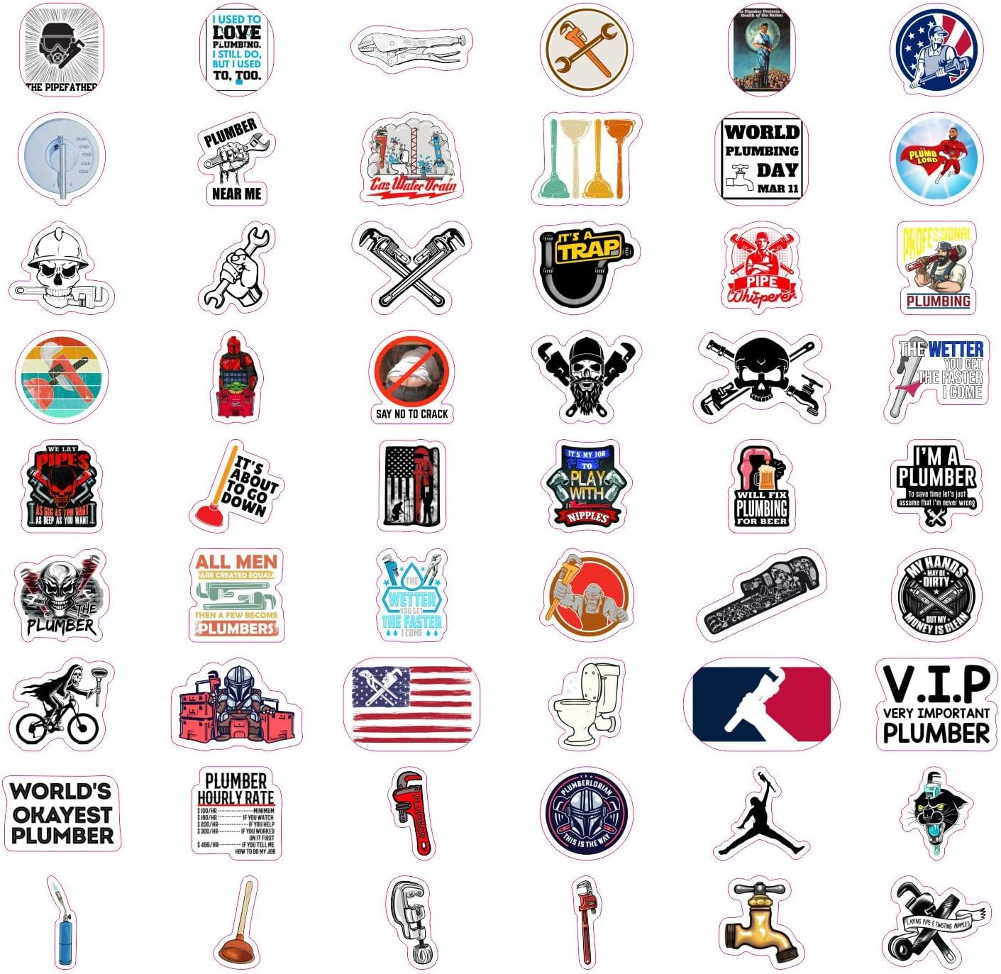 100Pcs Funny Plumbing Stickers for Hard Hat – Plumber Gifts Men Plumber…