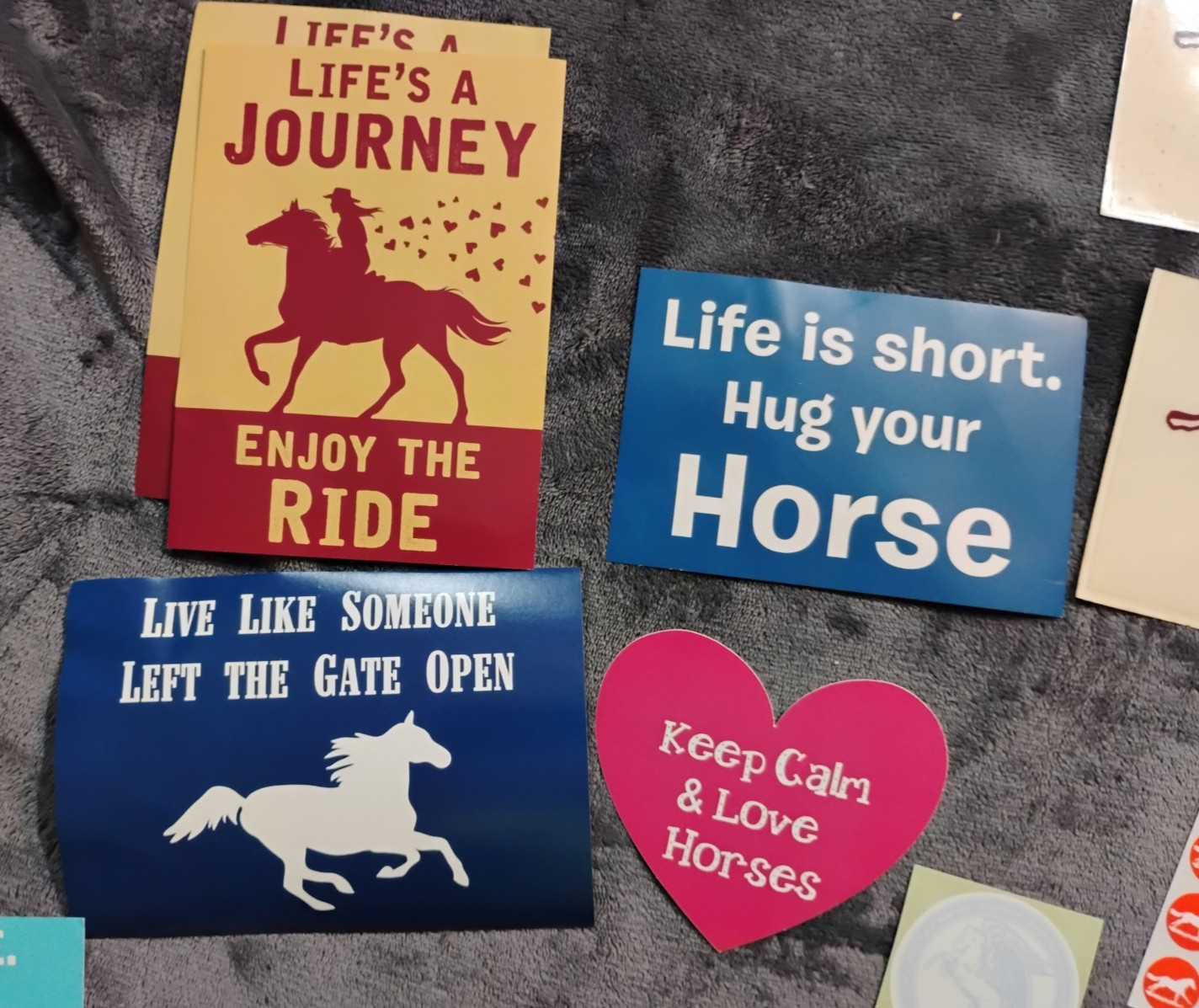 HUGE Variety Lot of Vintage Horse Stickers, Decals and Equestrian Collectibles