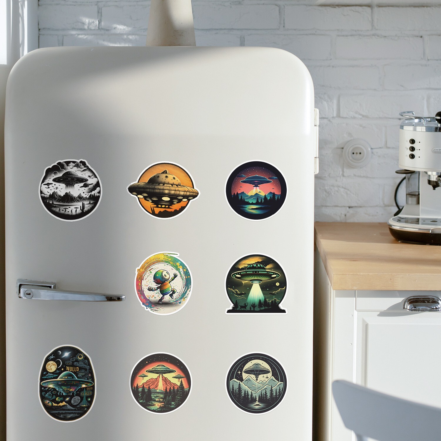 50 Pcs Stickers Astronaut UFO Alien Spaceship Laptop Luggage Car Graffiti Vinyl