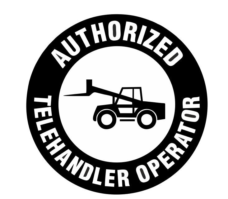 2" Authorized Telehandler Operator Hard Hat Decal Sticker Helmet Safety H255