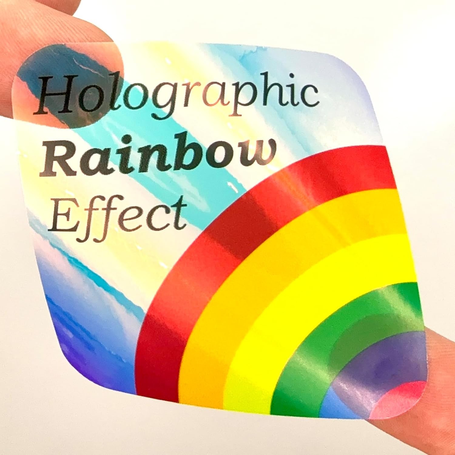 Custom Holographic Rainbow Stickers 100 Pack Personalized Waterproof Vinyl Logo