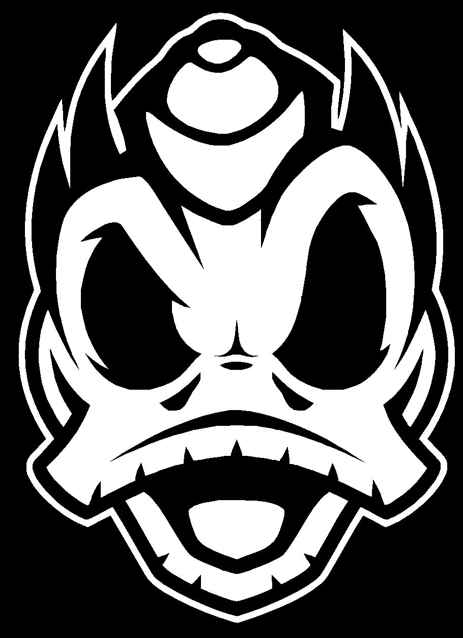 Oregon Ducks Combat Duck Decal – Sticker Die Cut WHITE