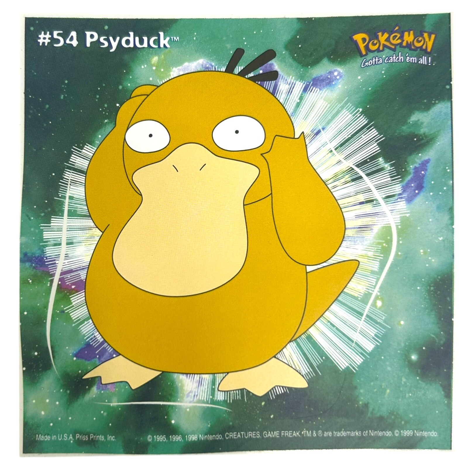 Pokemon Collect ’em Stick-Ups Psyduck #54 Large 4” Sticker Priss Prints