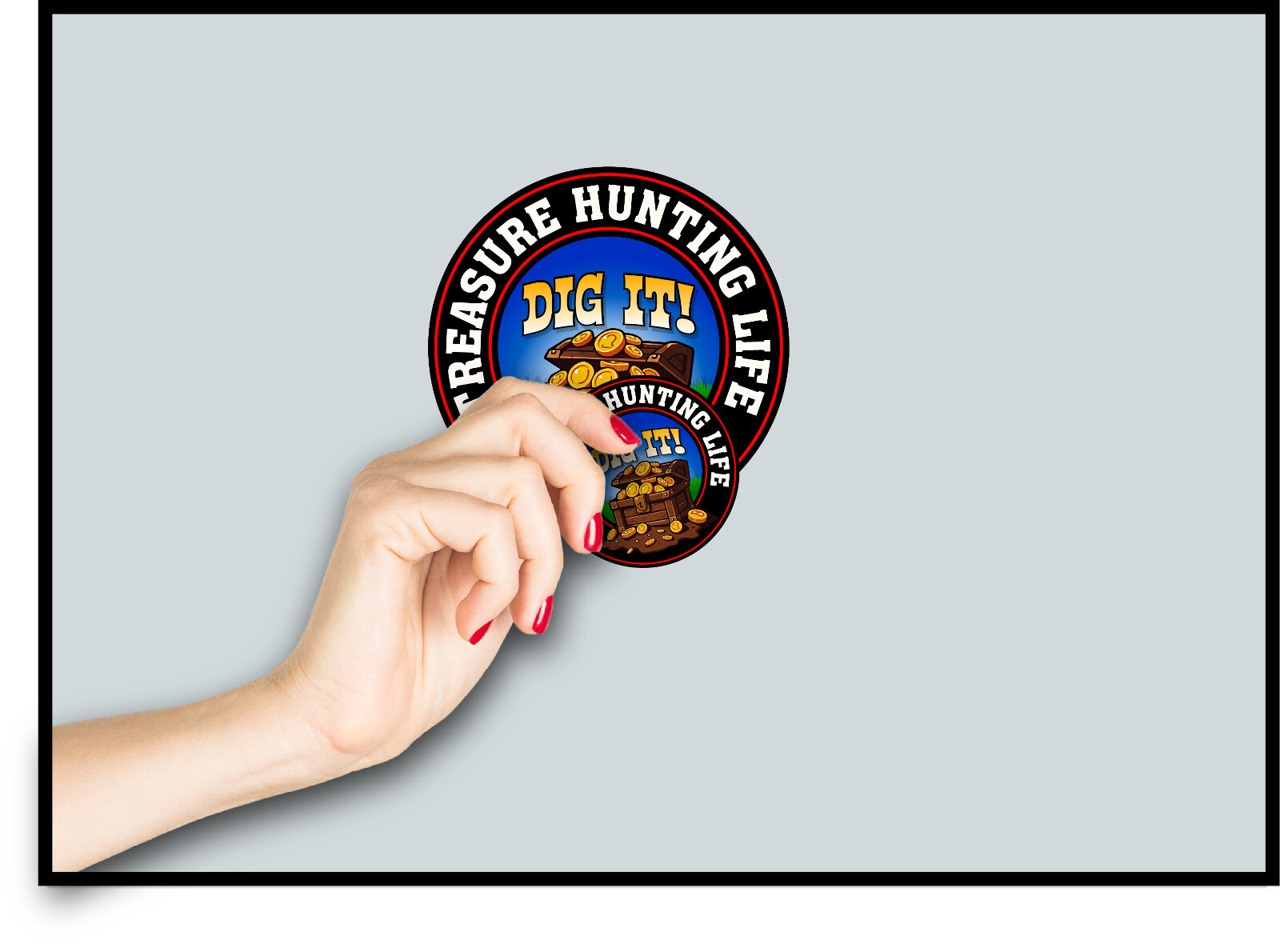 Treasure Hunters Life Sticker Window Decal Gold Coins Hobby Digging