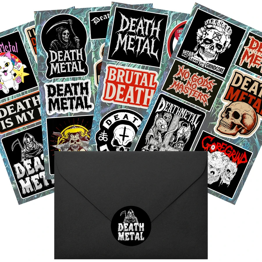 Death Metal Stickers Brutal Grindcore Goregrind Heavy Metal Skull Reaper Decals