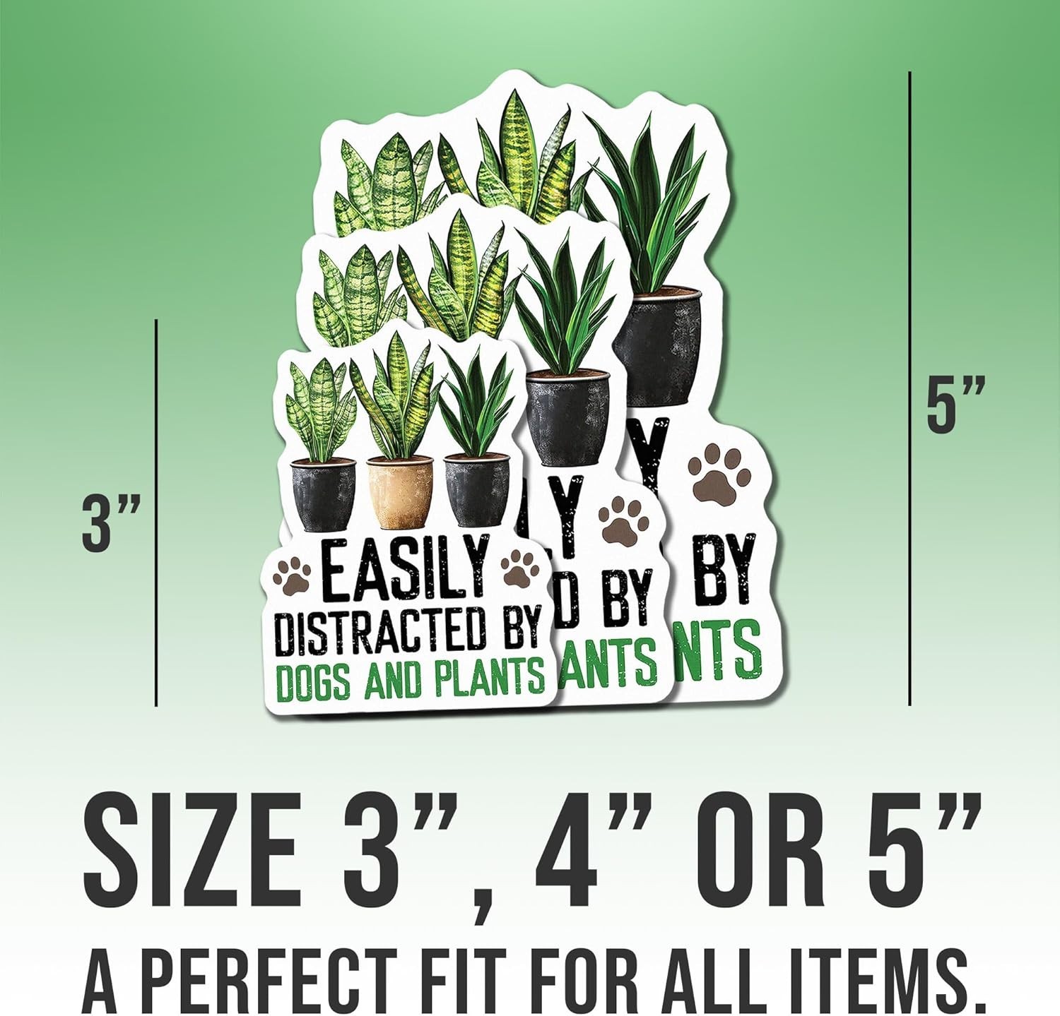 Plant Sticker Easily Distracted by Dogs and Plant Botanical Gardener Gift 3"
