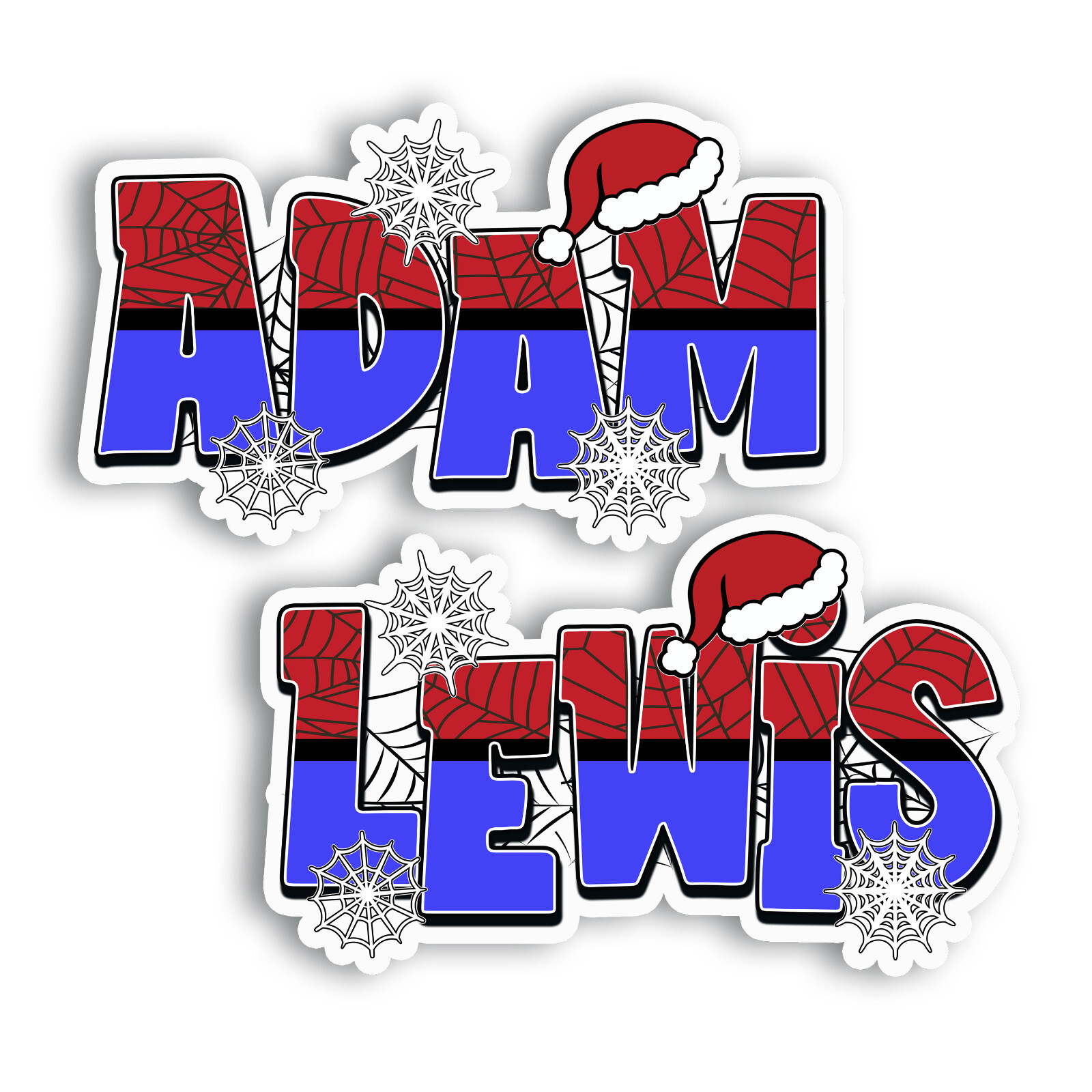 Custom Name Sticker · Personalized Vinyl Decal · Superhero Theme · Christmas