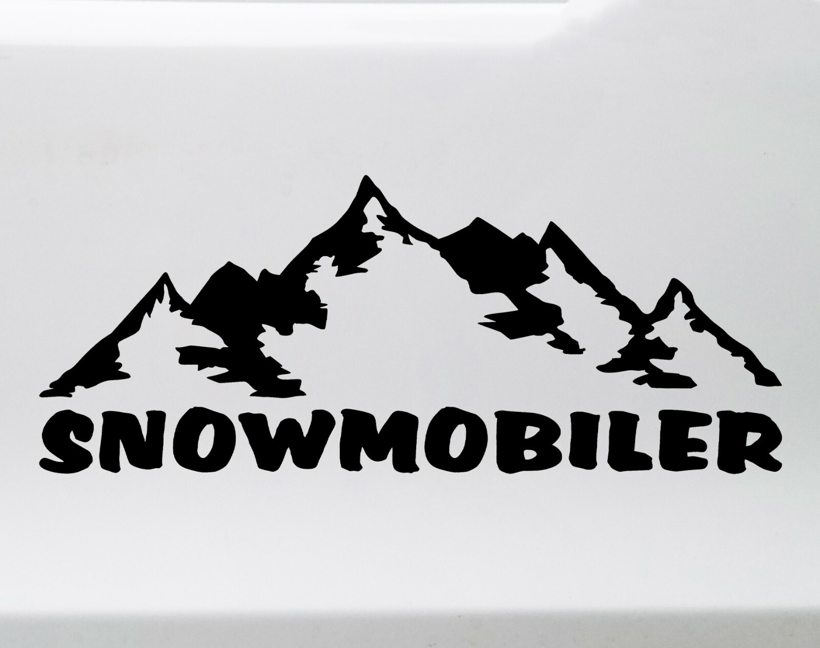 Snowmobiler Vinyl Decal | Snow Sled Motor Sledge Mountains | Die Cut Sticker